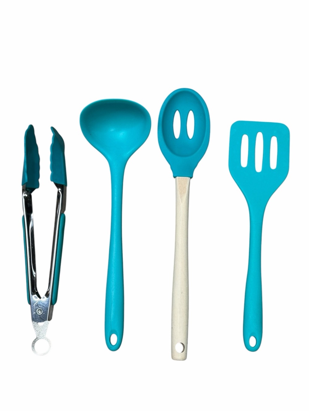 NWOT Zeal Set of 4 Teal Silicone Mini Cooking Utensils